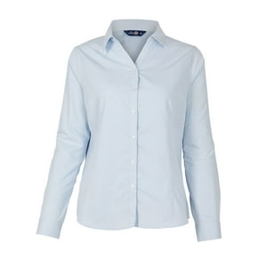 T-World - Blusa Trevira Light Manga Larga Mujer Celeste Claro