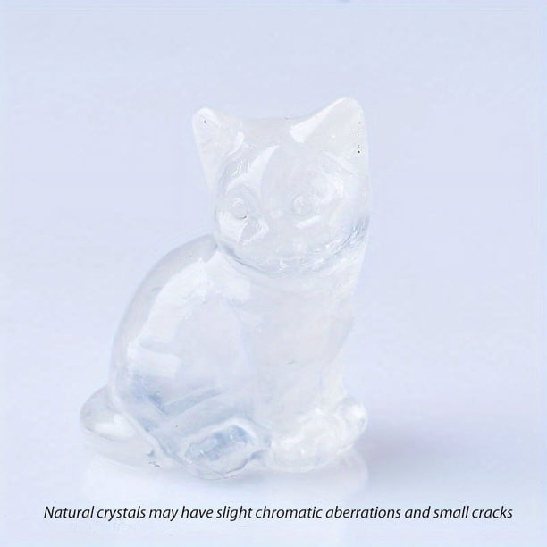 1pc Various Crystal Carvings Cat, Pocket Gift, Crystal Gift, Animal Statue, Crystal Statue, Bare Stone, Healing Stone, Moonstone