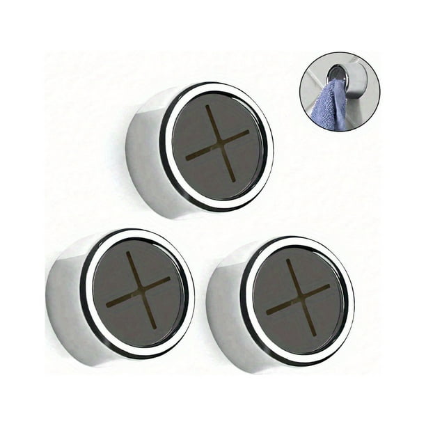 1/3/8pcs Kitchen Towel Holder, Self Adhesive Wall Dish Towel Hook, Round Wall Mount Towel Holder For Bathroom, Kitchen And Home, Wall, Cabinet, Garage, No Drilling Required