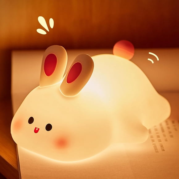Lámpara nocturna LED recargable y regulable con forma de conejo ATCTBOGFS