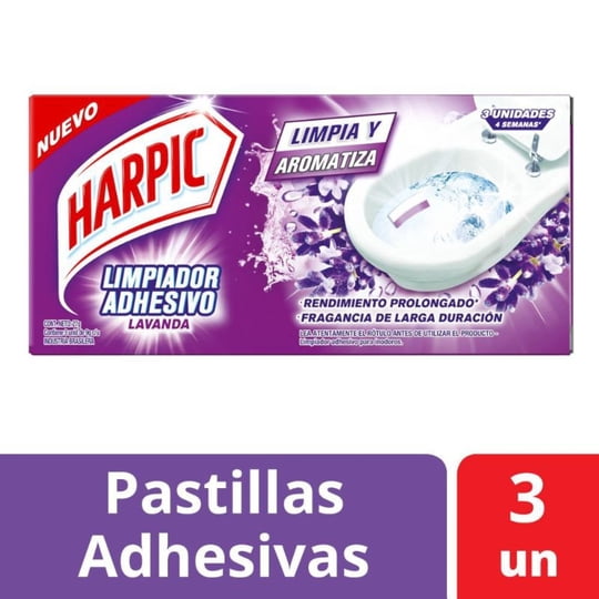 Limpiador Baño Adehsivolavanda Pastillas 3 Un Harpic