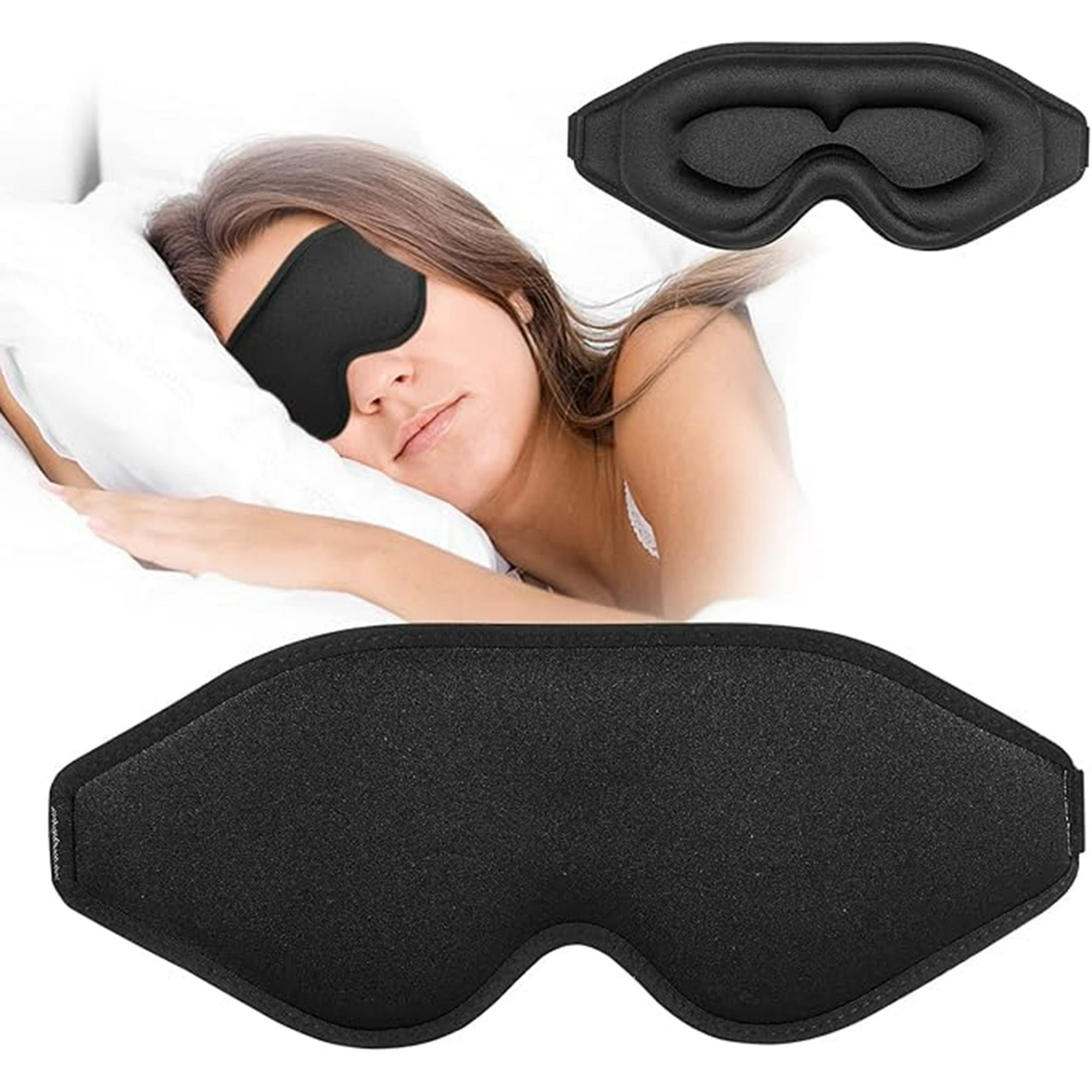 Veatool - Máscara Para Dormir Para Hombres Y Mujeres Para El Dolor, Máscara De Ojos De Copa Cúbica 3d Mejorada, Máscara De Ojos, Blackout, Máscara De Ojos Con Correa Ajustable, Transpirable Y Suave (negro)