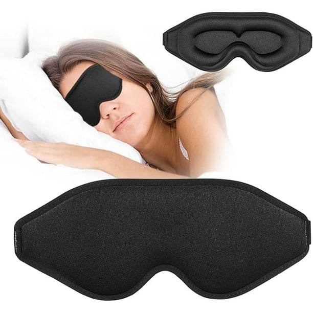 Máscara Para Dormir Para Hombres Y Mujeres Para El Dolor, Máscara De Ojos De Copa Cúbica 3d Mejorada, Máscara De Ojos, Blackout, Máscara De Ojos Con Correa Ajustable, Transpirable Y Suave (negro)
