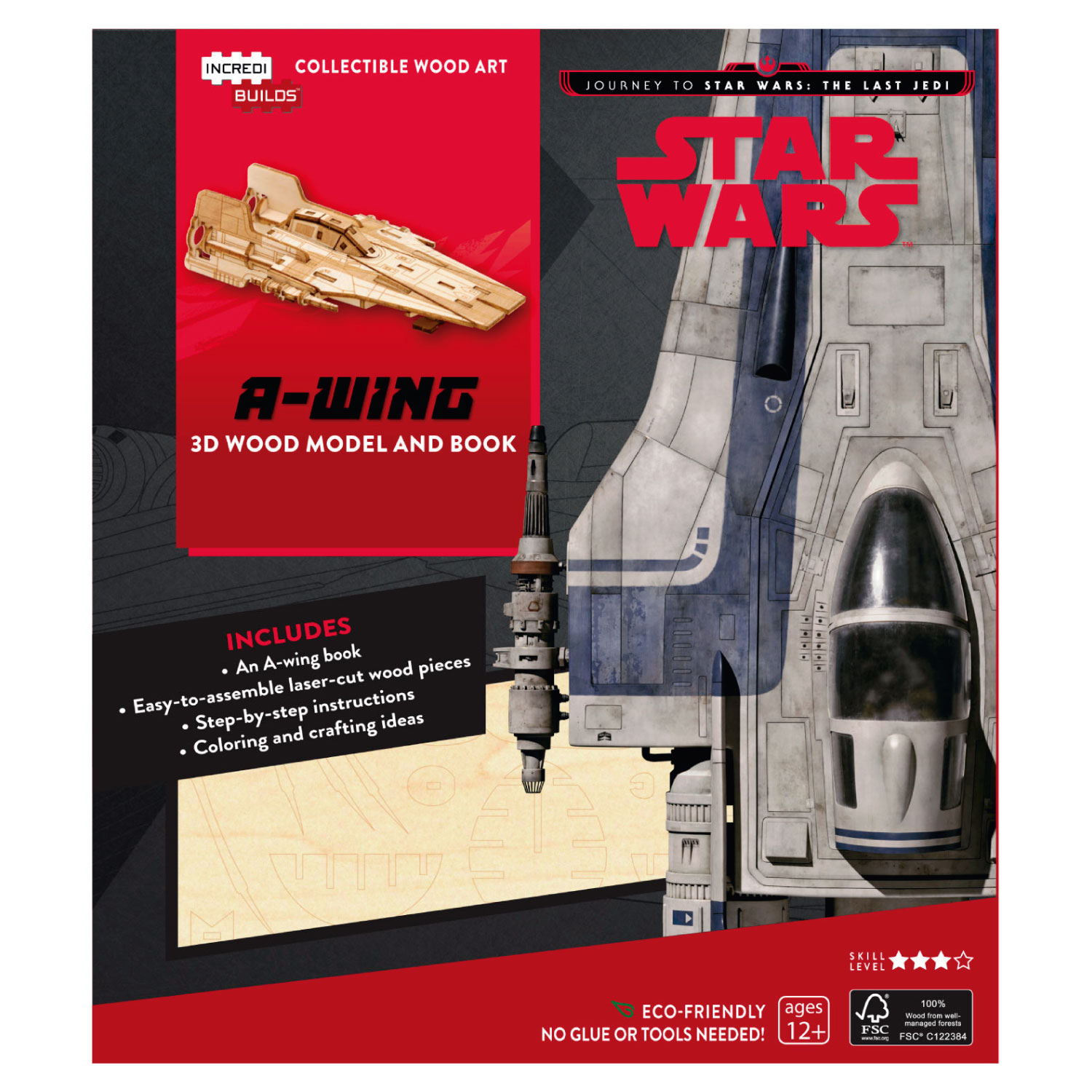 Insight - Star Wars The Last Jedi A - Wing Libro Y Modelo Armable Madera