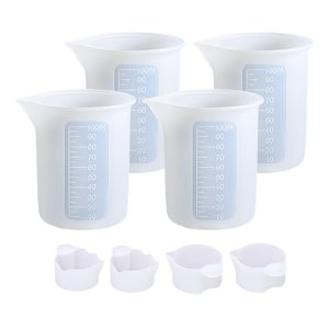 Magideal - Kit De Herramientas De Tazas Para Mezclar De Resina, Tazas Graduadas De Silicona , Con Pipetas, Varillas Para Mezclar Para Bricolaje, - 8 Piezas