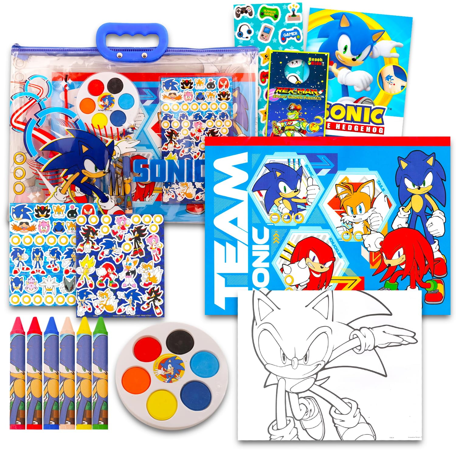 Set De Dibujo Y Pintura Sonic The Hedgehog Para Niños