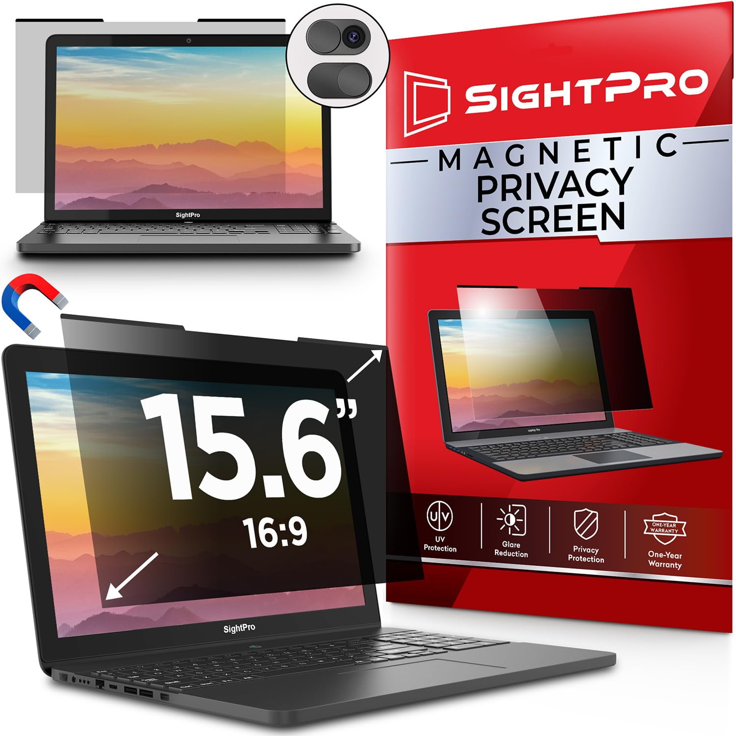 Filtro De Pantalla De Privacidad Sightpro Magnetic Para Portátil De 15,6 Pulgadas Y 16:9