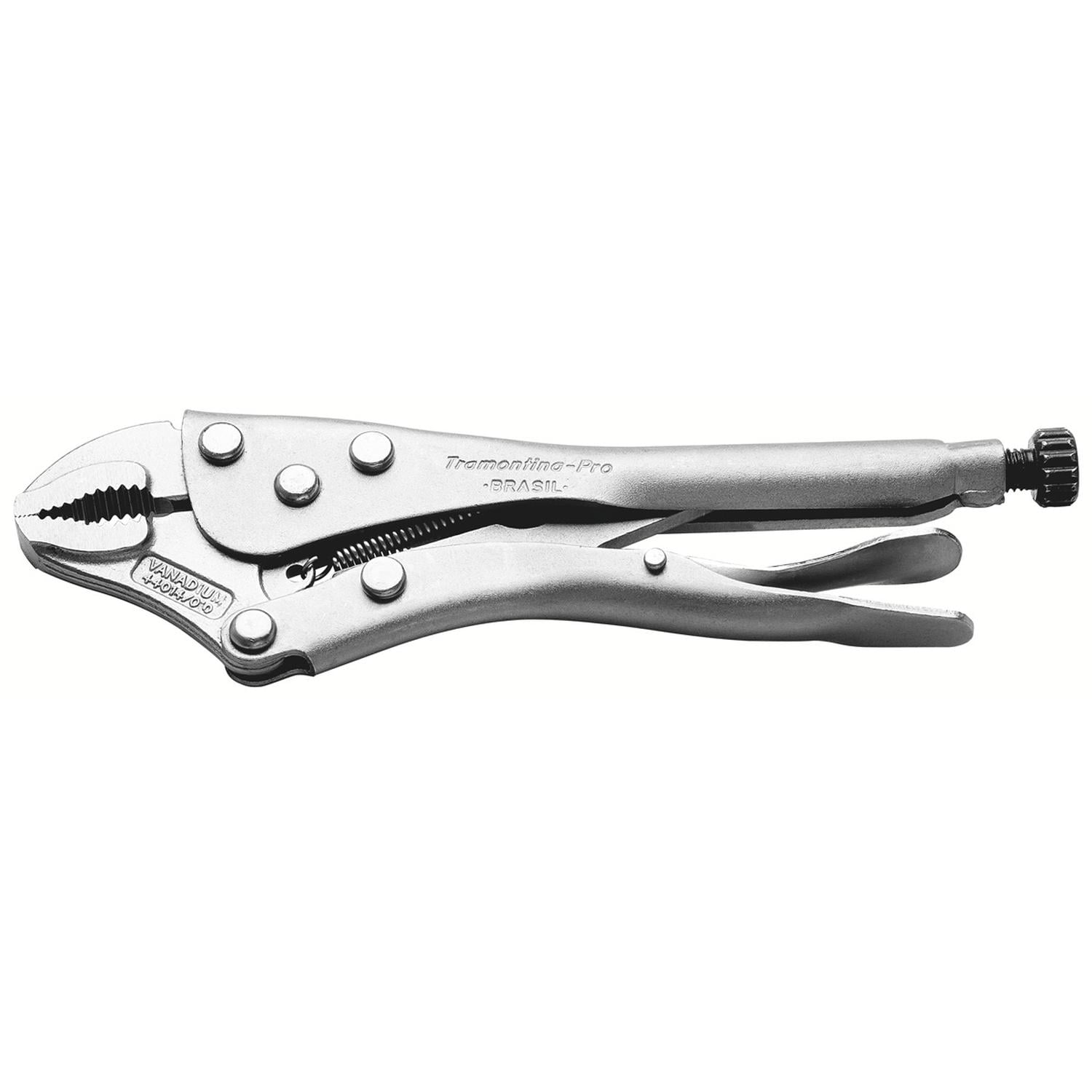 Alicate Caiman Presión Mordiente Curvo 10 Tramontina Pro Naranja Claro