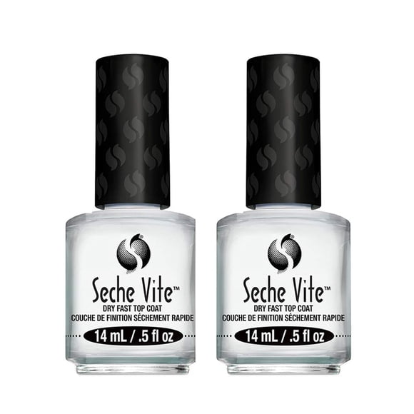 Top Coat Seche Vite de secado rápido para esmalte de uñas (paquete de 2, 15 ml)