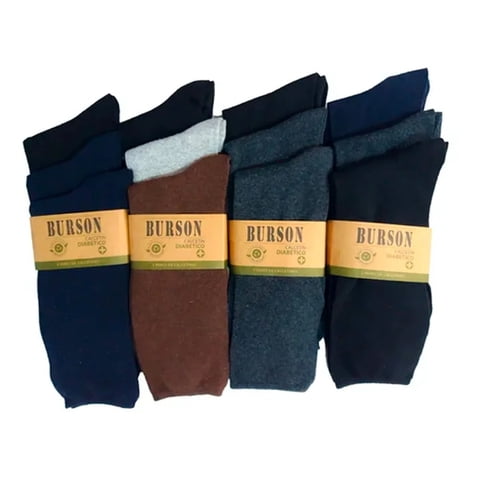 Onlyzaza - Calcetines De Algodón Para Hombre - Sin Costura - Pie Diabético - Docena