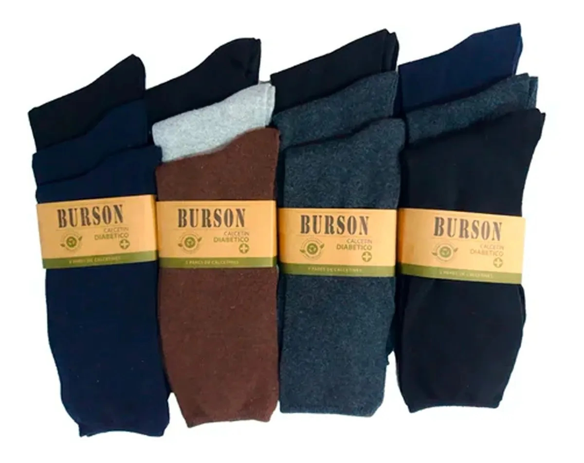 Onlyzaza - Calcetines De Algodón Para Hombre - Sin Costura - Pie Diabético - Docena