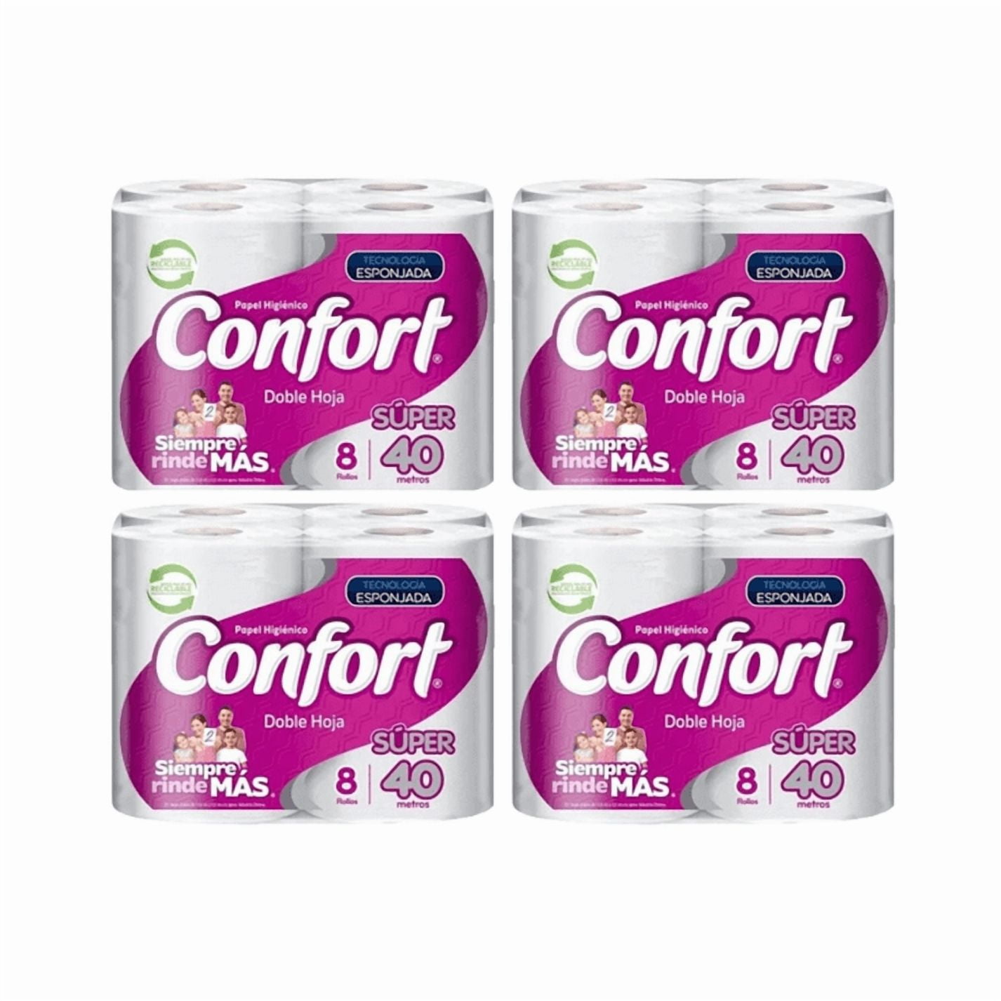 Manga De Confort Doble Hoja 40mts Pack 32 Rollos
