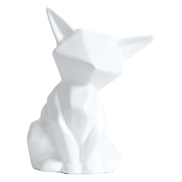 Juego De 2 Estatuillas Geométricas De Cerámica Con Forma De , Escultura De Animales, Decoración De Estantería, Blanco S, Negro, L