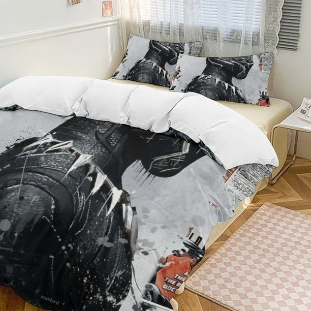 Black Panther Family Bed 3 Piece Set Personalized Bedding Decor for Kids And Teens Anime Student Dormitory Cover
