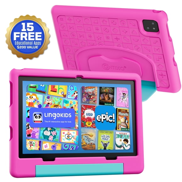 Contixo A10 Tablet Educativa para Niños 10.1 Pulgadas Android 15 64GB con Control Parental, WiFi Dual Band, Bluetooth y Funda con Soporte