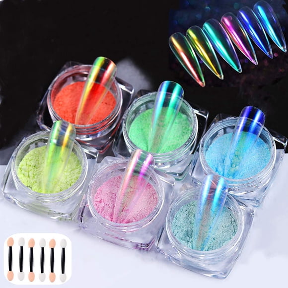 Polvo de uñas XIAOHONG Mermaid Chrome Mirror Effect 6 colores