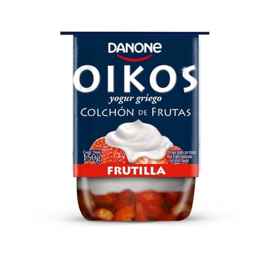 Yoghurt Griego Colchón De Frutas Con Trozos De Frutilla Pote 150 g Oikos