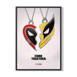 Creango - Cuadro Poster Enmarcado Deadpool Y Wolverine Collar Decorativo