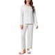 thumbnail image 2 of INSPIRE CHIC Conjuntos de Pijama para Mujer de Manga Larga Ropa de Dormir Cómoda Conjunto de 2 Piezas para Otoño Invierno 2026 Mediano Gris Claro, 2 of 6