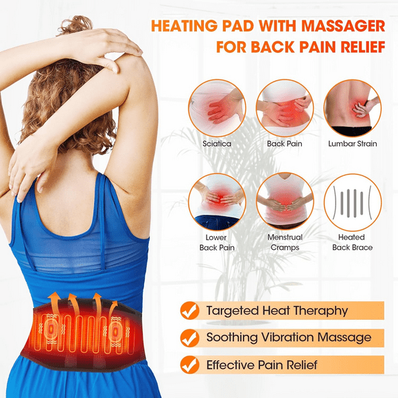Faja Lumbar Terapia 2 En 1 Calor Masaje Y Bolsillo Para Gel De Frio