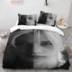 thumbnail image 1 of Three-Piece ATEEZ Black And White Art Printed Duvet Cover Set Themed Bedding Three-Piece Set Duvet Cover Pillowcase Set, 1 of 5
