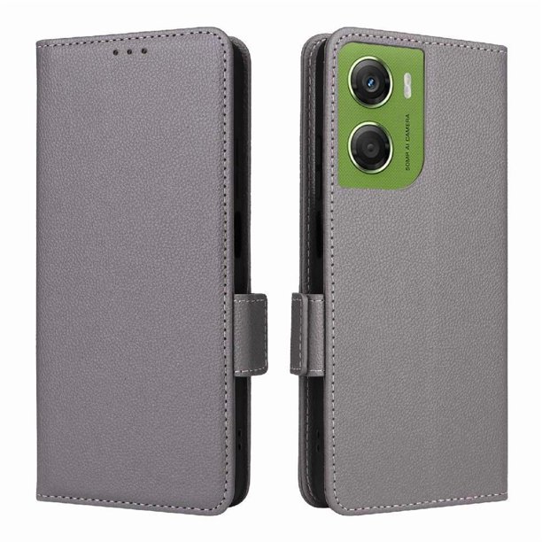 Funda Cartera para Motorola Moto G06 Power Tapa Flip con Ranuras y Soporte Gris