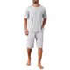 thumbnail image 2 of INSPIRE CHIC Conjunto de Pijama de Verano para Hombre con Cuello Redondo y Bolsillos, Manga Corta, Talla XL, Gris Claro, 2 of 5