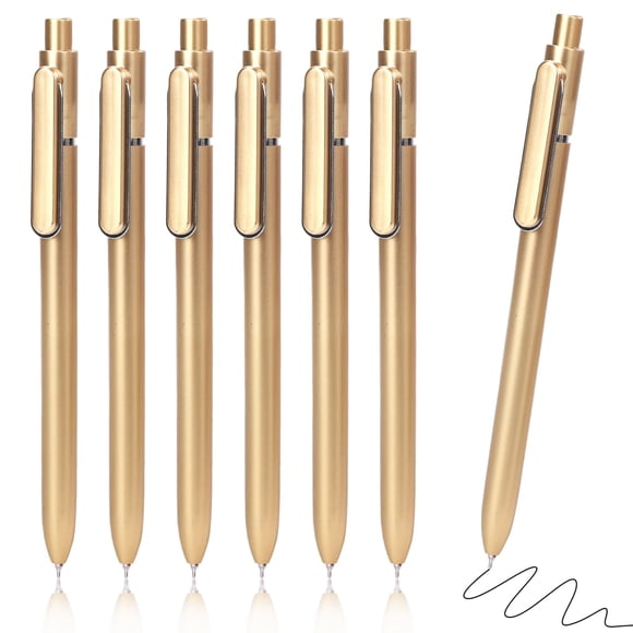 Bolígrafos de Gel Yuxinrong Pack 12 0,5 mm Negro con cuerpo dorado