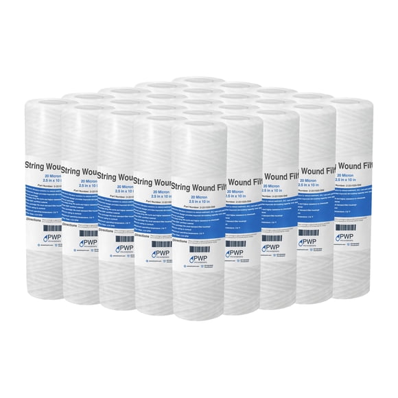 Cartucho de filtro de agua Sediment String Wound, 20 micras, paquete de 25