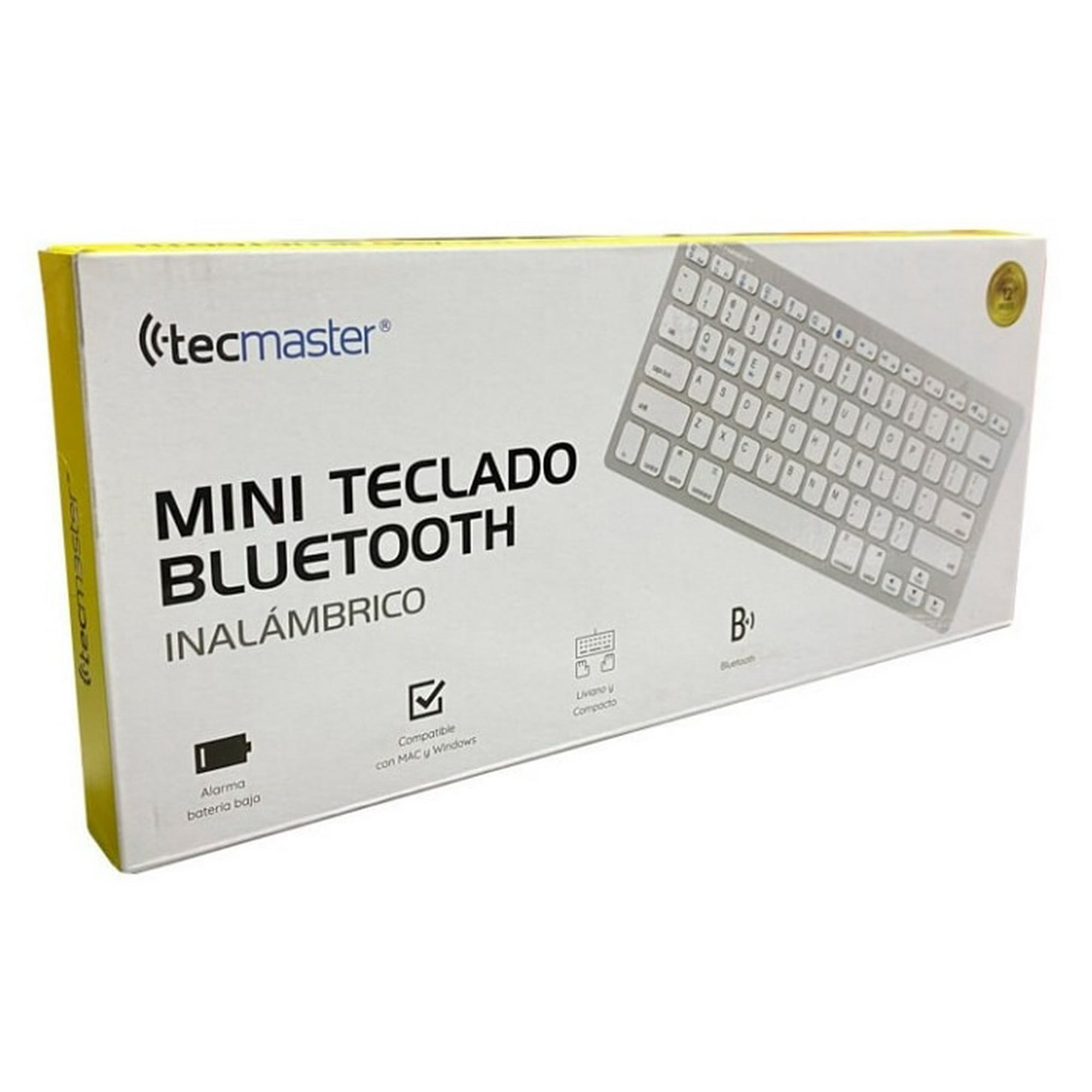 Tecmaster - Mini Teclado Inalámbrico Blanco