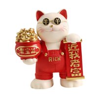 Bothyi - Estatua De Gato De La Suerte, Escultura De Animal De Resina, Tienda, Mascota, Gato, Estatuilla De Gato De La Fortuna