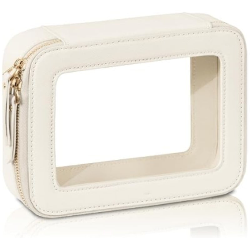 Xusx111 - Bolsa De Maquillaje Transparente Bolsa De Cosméticos De Viaje Bolsa De Aseo Transparente Con Cremallera, Organizador De Maquillaje Portátil Bolsa De Coche Compacta De Viaje Para Lo Esencial