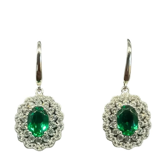 Aros con Esmeraldas Sostenibles en Plata ley 925