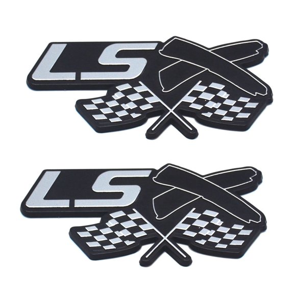 Emblema Aimoll 13 cm x 6 cm, 2 piezas, cromo y negro
