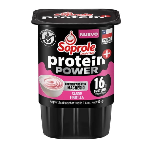 Yoghurt Protein+ Power Frutilla 155 g Soprole