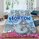 thumbnail image 2 of ¡Horton Escucha a Quién! Conjunto de sábanas temático, trío de piezas, cómodo y amigable con la piel, diseño único, regalo de decoración para el hogar para familiares, amigos y fans,135cm *200cm, 2 of 6
