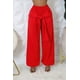 thumbnail image 1 of Saronite Pantalones Largos con Cintura Elástica Alta, Bolsillos Laterales y Bolsillos Laterales, Color Rojo (para Mujer), 1 of 2