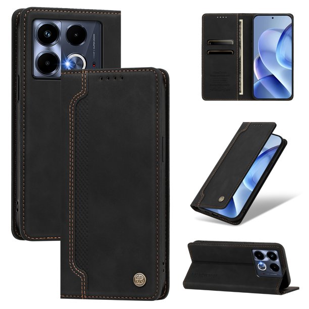 Funda Billetera para Infinix Note 40 4G Imán y Resistente Negro