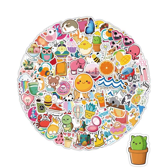Pegatinas Greingways 100 piezas vinilo impermeables y adorables