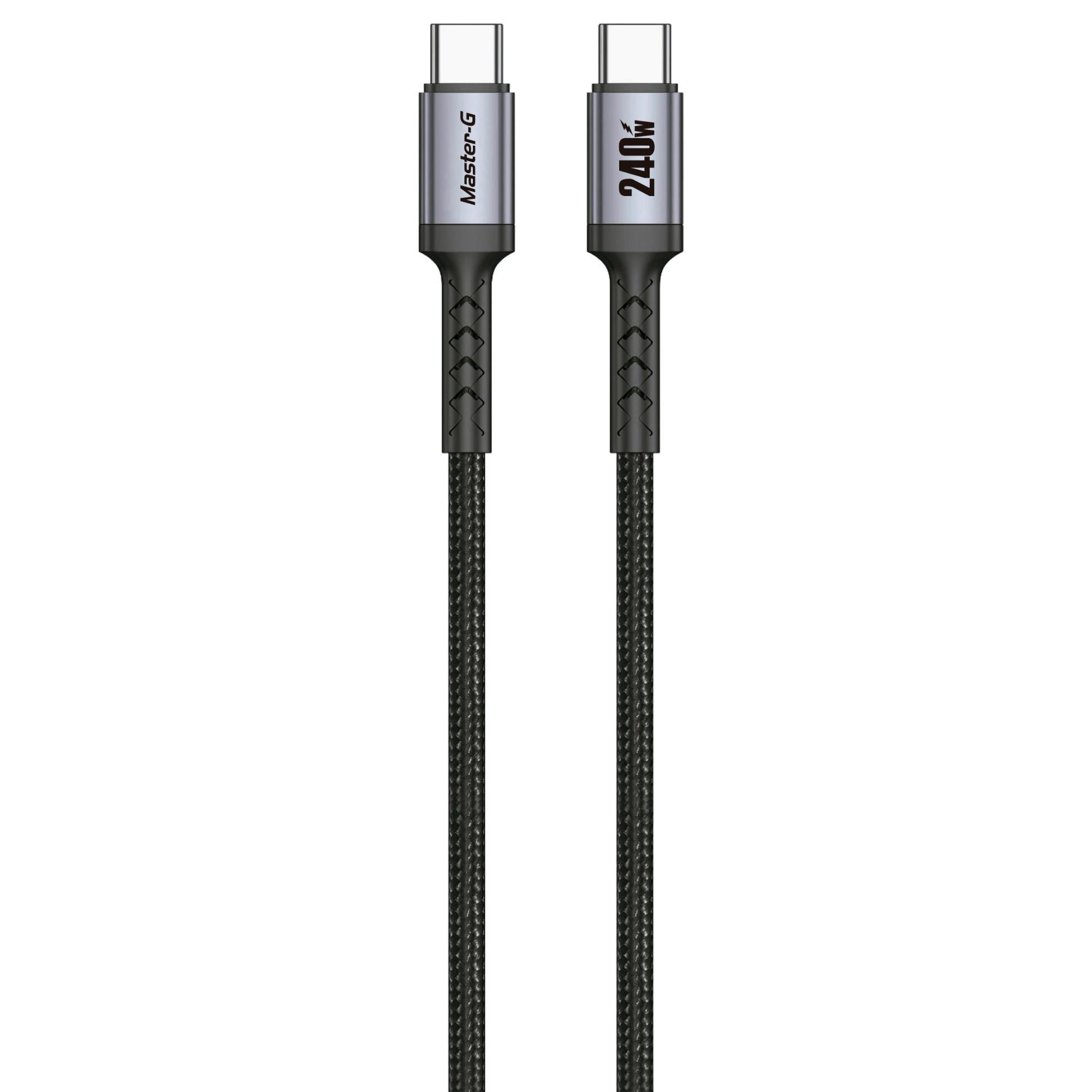 Master-G - Cable Usb Tipo C Dual De Alta Velocidad 240W 2Mt