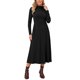 thumbnail image 1 of Vestido Suéter de Mujer Cuello Alto 2026 Manga Larga Línea A Acampanada Tejido de Punto Maxi Vestidos S Negro, 1 of 6