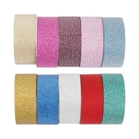 Magideal - 10 Cintas Para Envolver El Día De San Valentín, Decoración Estética, Cinta Adhesiva Con Purpurina De 6,6 Pies Y 14Mm De Ancho Para Manualidades De , Brillantina