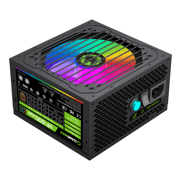 Fuente de Poder Gamermax 600W VP-600 RGB, Certificada 80+ Plus Bronze