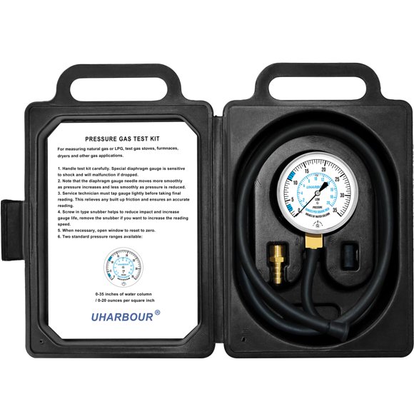 Comprobador de presión de gas HHARBOUR Manometer LP 0-35 W.C 1/8 NPT