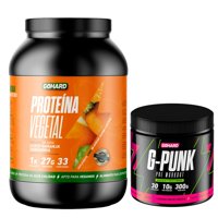 Gohard - Proteina Vegetal 33 Serv. 1Kg Naranja & Pre Entrenamiento G-Punk 30 Serv