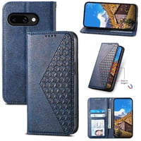 Funda Flip Foxdock Para Google Pixel 9A , Estilo Billetera Con Diseño Rombo, Correa De Mano Y Soporte, Uso Diario