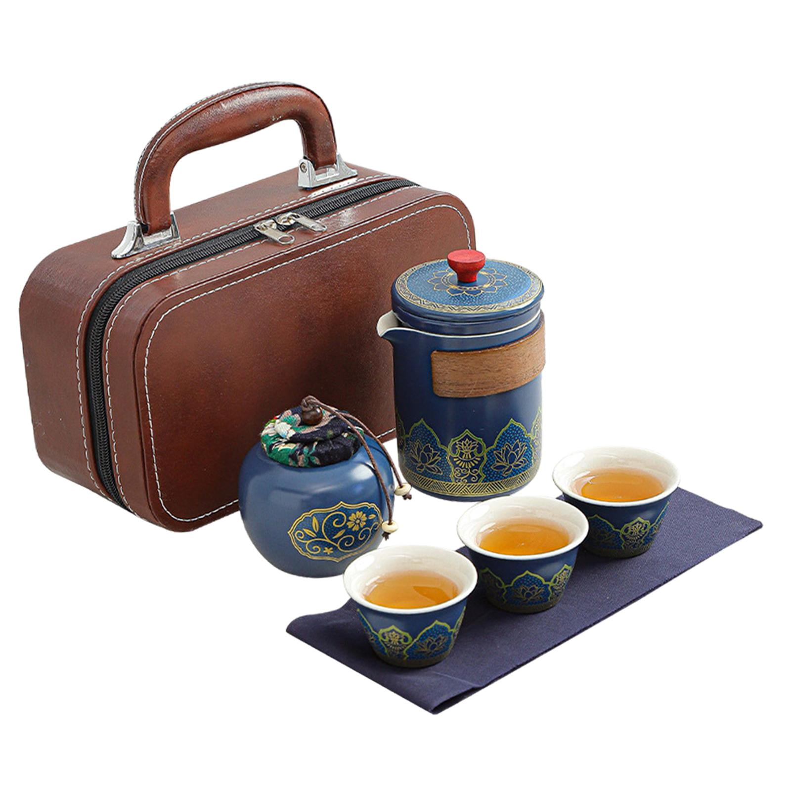 Bothyi - Juego De Té De Viaje, Tazas De Té, Tetera De Kung-fu De Cerámica Para Viajes De Negocios, Hogar Y Oficina
