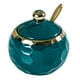 thumbnail image 1 of Azucarero de cerámica, recipiente para sal, caja moderna, caja de cocina, bote para condimentos, tarro para condimentos para encimera de cocina casera Redondo Verde Oscuro, 1 of 5
