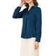 thumbnail image 4 of INSPIRE CHIC Camisas Elegantes para Mujer Cuello de Punta Manga Larga Blusa de Satén Suave Conjunto de Regreso a Clases para Maestras Azul Profundo M, 4 of 8