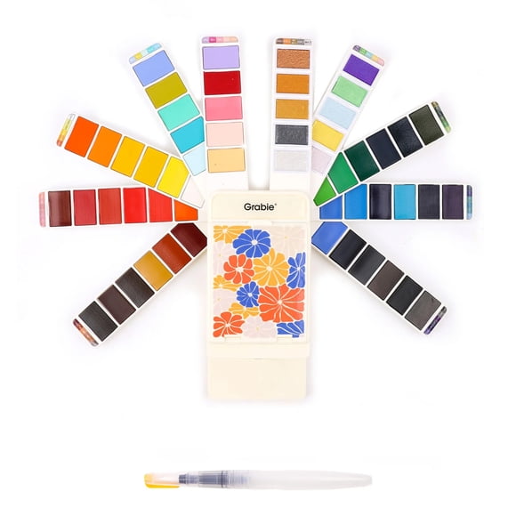 Grabie Set de Acuarela Plegable de 56 colores con Pincel